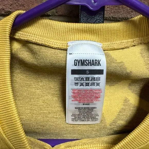 Gymshark ADAPT CAMO SEAMLESS LONG SLEEVE CROP TOP Sz Small NEW - Picture 5 of 8